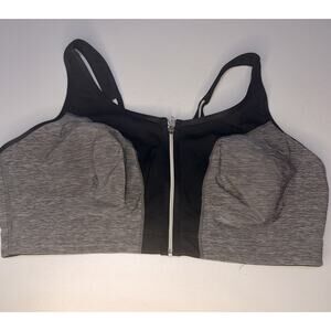 48DDD Catherine’s Intimates Front Sip Sports Bra Gray/black